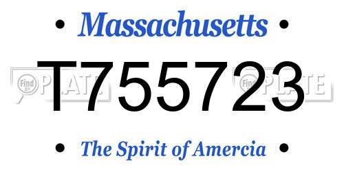 T755723 Massachusetts License Plate