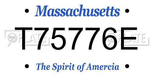 T75776E Massachusetts License Plate