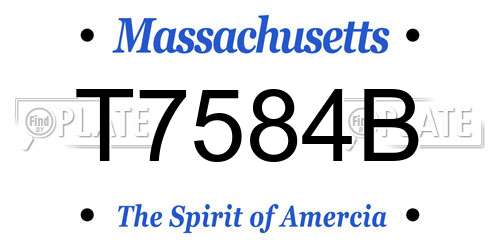 T7584B Massachusetts License Plate