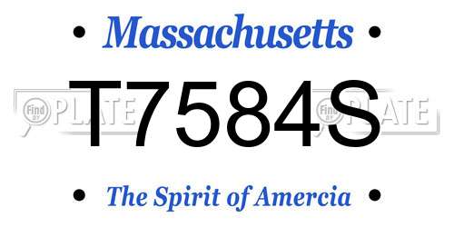 T7584S Massachusetts License Plate