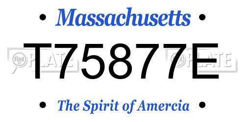T75877E Massachusetts License Plate