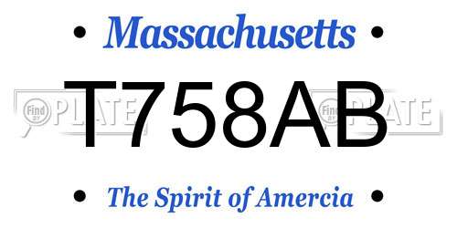 T758AB Massachusetts License Plate