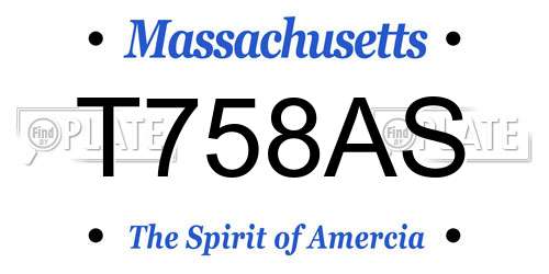 T758AS Massachusetts License Plate