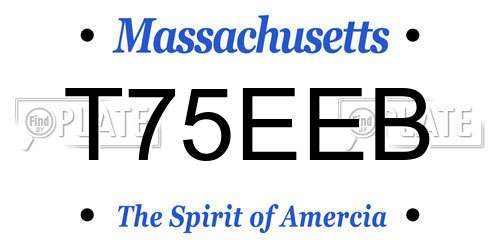 T75EEB Massachusetts License Plate