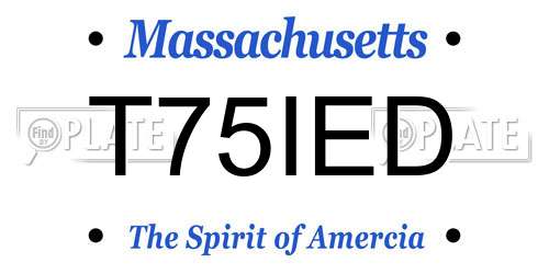 T75IED Massachusetts License Plate