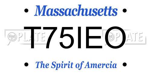 T75IEO Massachusetts License Plate