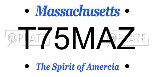 T75MAZ Massachusetts License Plate
