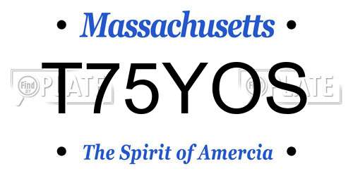 T75YOS Massachusetts License Plate