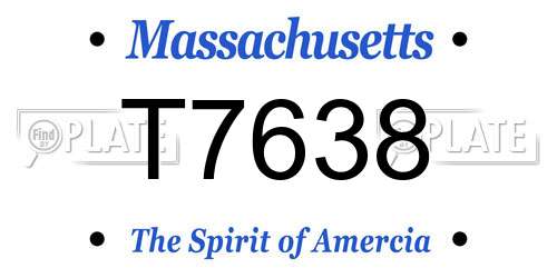 T7638 Massachusetts License Plate