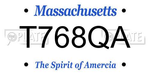 T768QA Massachusetts License Plate