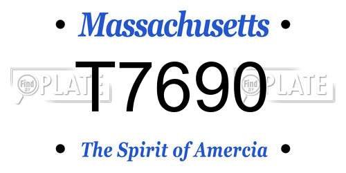 T7690 Massachusetts License Plate