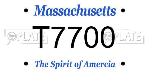 T7700 Massachusetts License Plate
