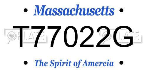T77022G Massachusetts License Plate