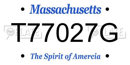 T77027G Massachusetts License Plate