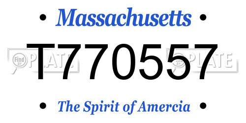 T770557 Massachusetts License Plate