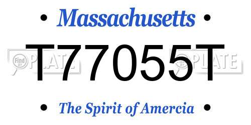 T77055T Massachusetts License Plate