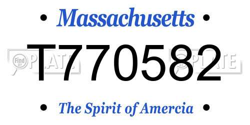 T770582 Massachusetts License Plate