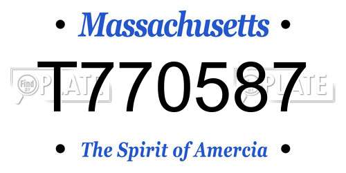 T770587 Massachusetts License Plate