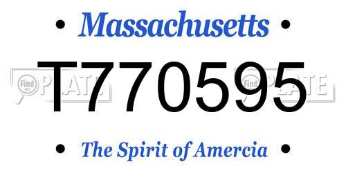 T770595 Massachusetts License Plate