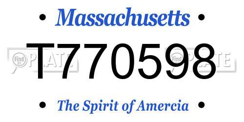 T770598 Massachusetts License Plate