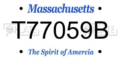 T77059B Massachusetts License Plate