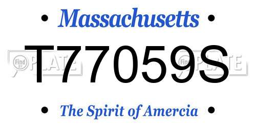 T77059S Massachusetts License Plate