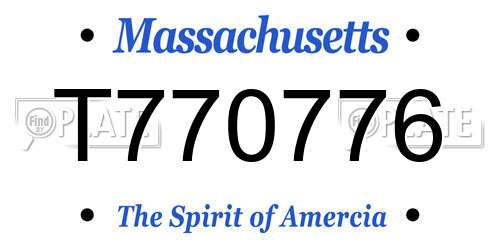 T770776 Massachusetts License Plate