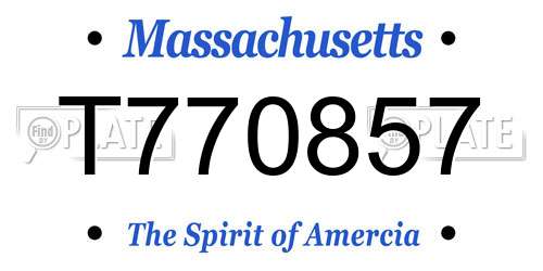 T770857 Massachusetts License Plate