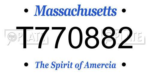 T770882 Massachusetts License Plate
