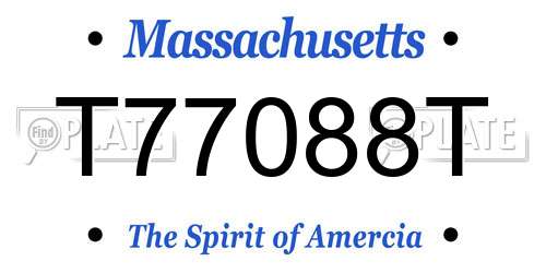 T77088T Massachusetts License Plate