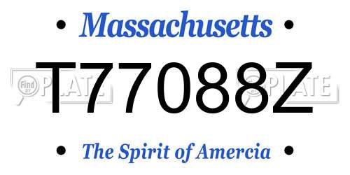 T77088Z Massachusetts License Plate