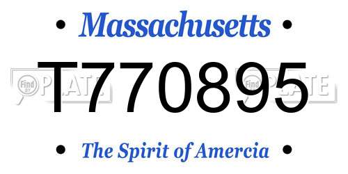 T770895 Massachusetts License Plate
