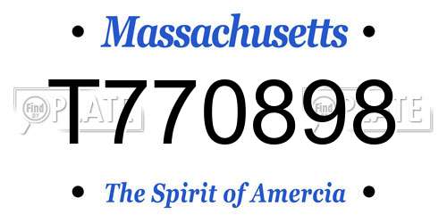 T770898 Massachusetts License Plate
