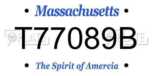 T77089B Massachusetts License Plate