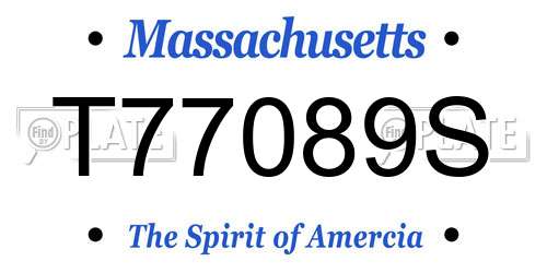 T77089S Massachusetts License Plate