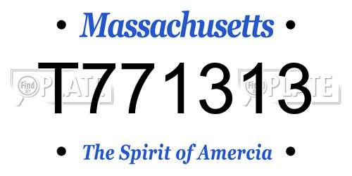 T771313 Massachusetts License Plate