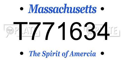 T771634 Massachusetts License Plate