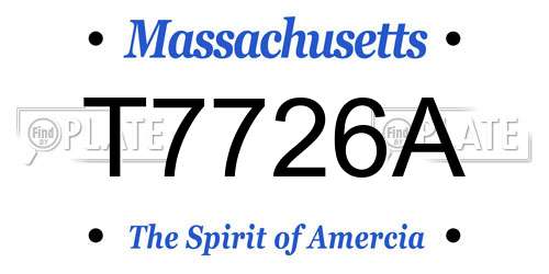T7726A Massachusetts License Plate