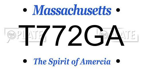 T772GA Massachusetts License Plate