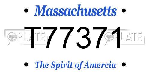 T77371 Massachusetts License Plate