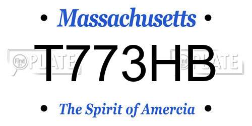 T773HB Massachusetts License Plate