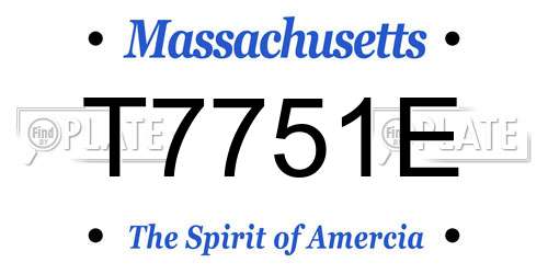 T7751E Massachusetts License Plate
