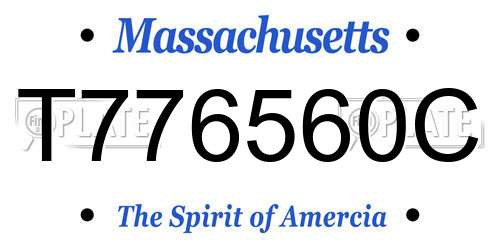 T776560C Massachusetts License Plate
