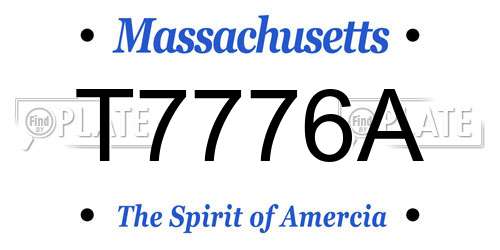 T7776A Massachusetts License Plate
