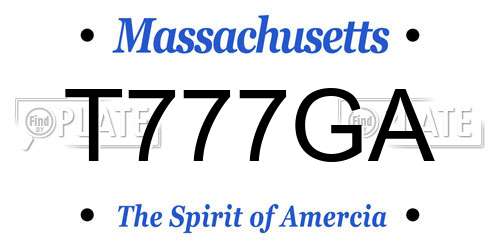 T777GA Massachusetts License Plate