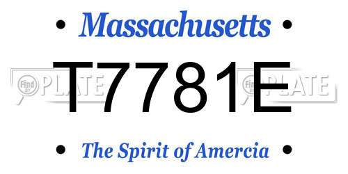 T7781E Massachusetts License Plate