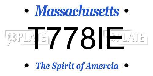 T778IE Massachusetts License Plate