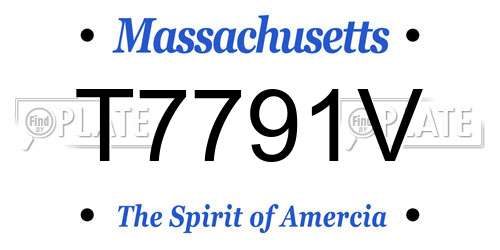 T7791V Massachusetts License Plate