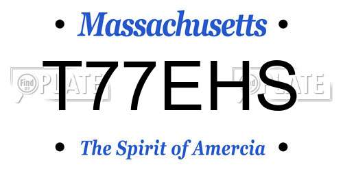T77EHS Massachusetts License Plate