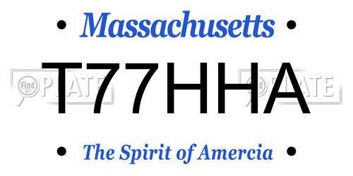 T77HHA Massachusetts License Plate
